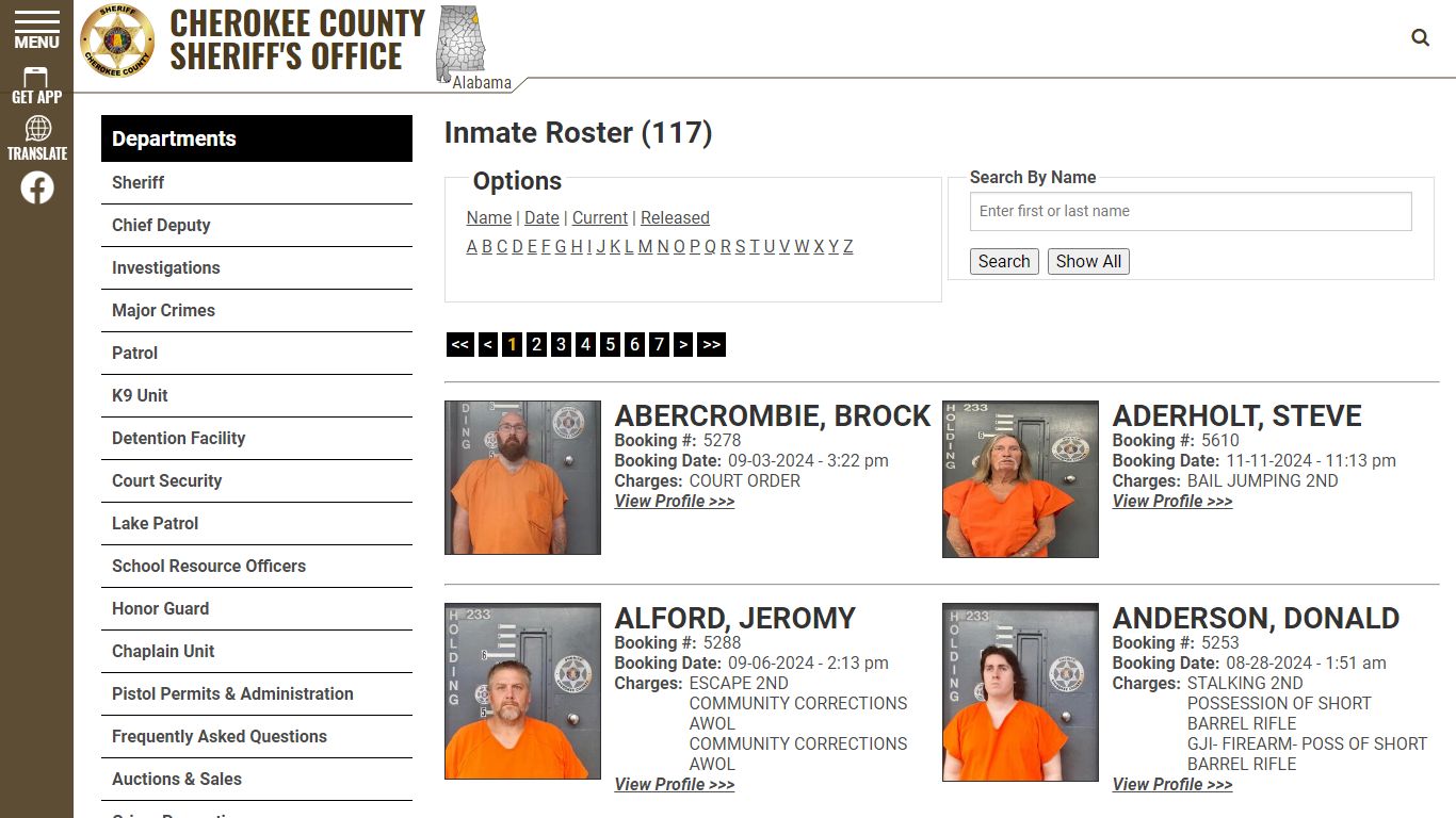 Inmate Roster - Current Inmates - Cherokee County Sheriff AL